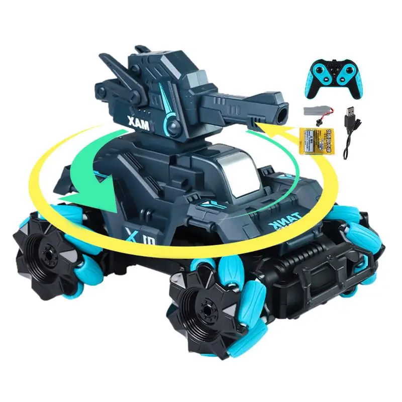 Remote Control Tanks RC Tank Toy With Lights Music RC Tank Set Outdoor Toys For Friends Christmas Birthday Boys Girls 4-12