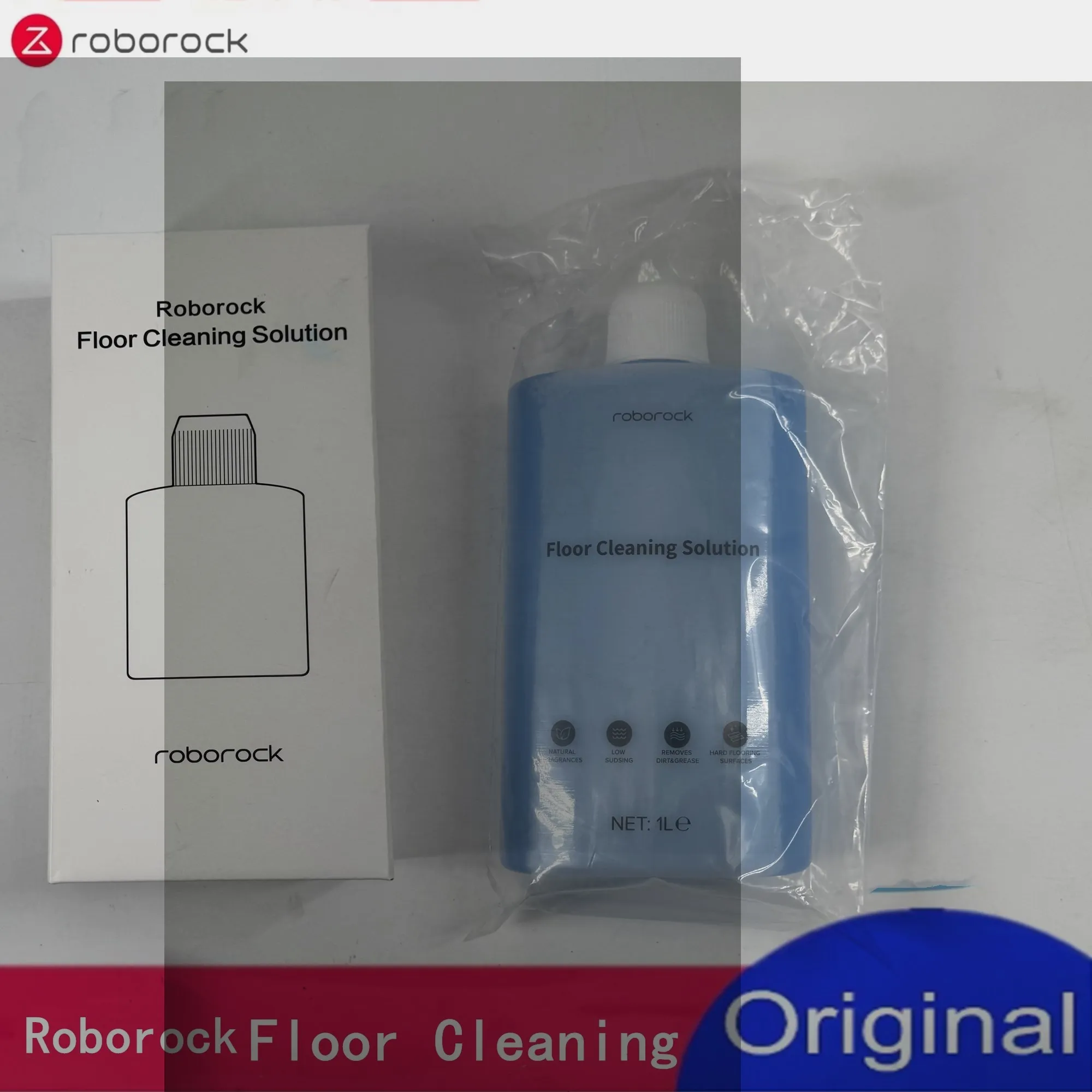 roborock Floor Cleaning Solution, Floor Cleaner for Hardwood, Compatible Robot Vacuums with Mopping and Wet and Dry Vacuum, 1L,