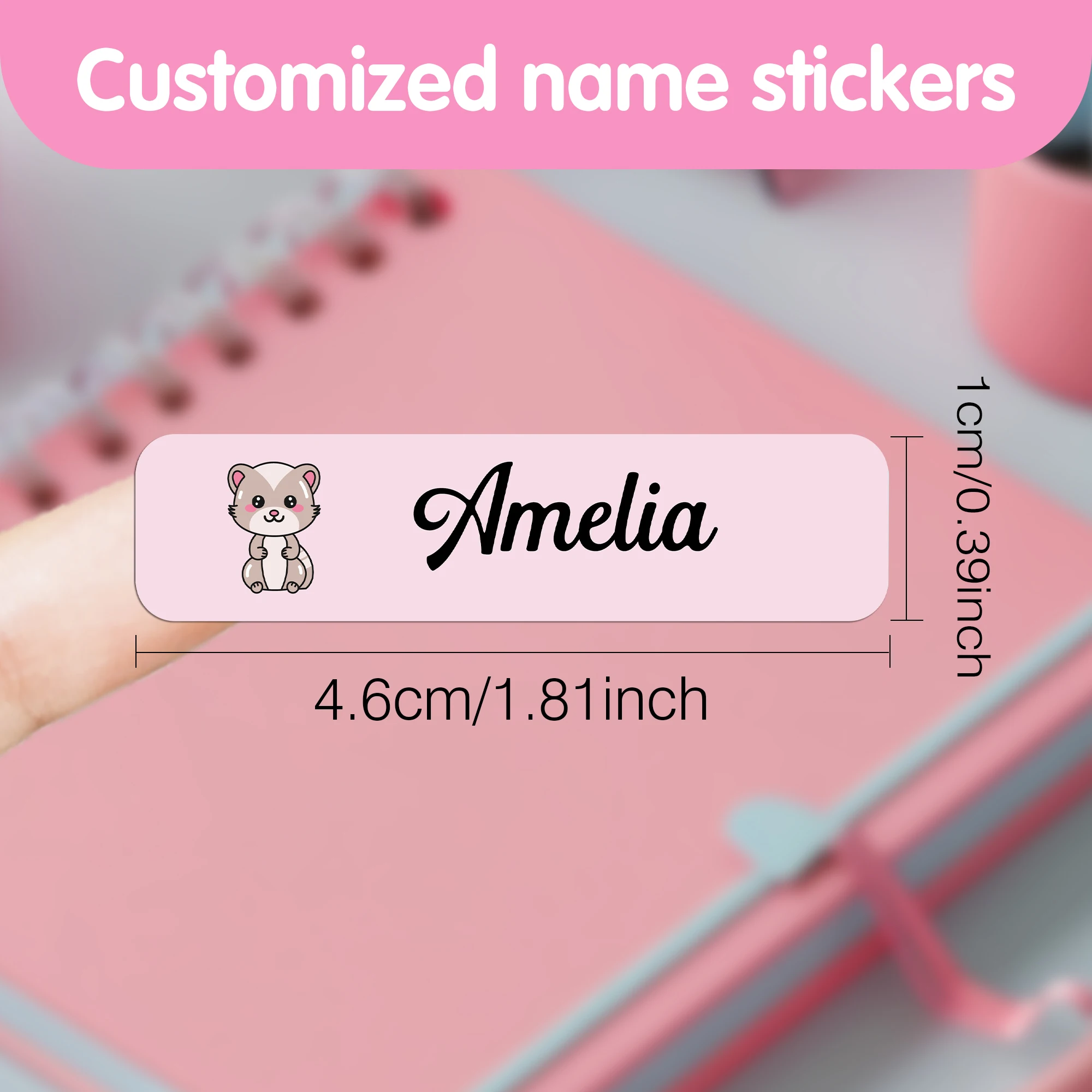 Personalized Name Tags Stickers Custom Waterproof Kawaii Stickers Decals First Name Label For Children School Stationery Bottle