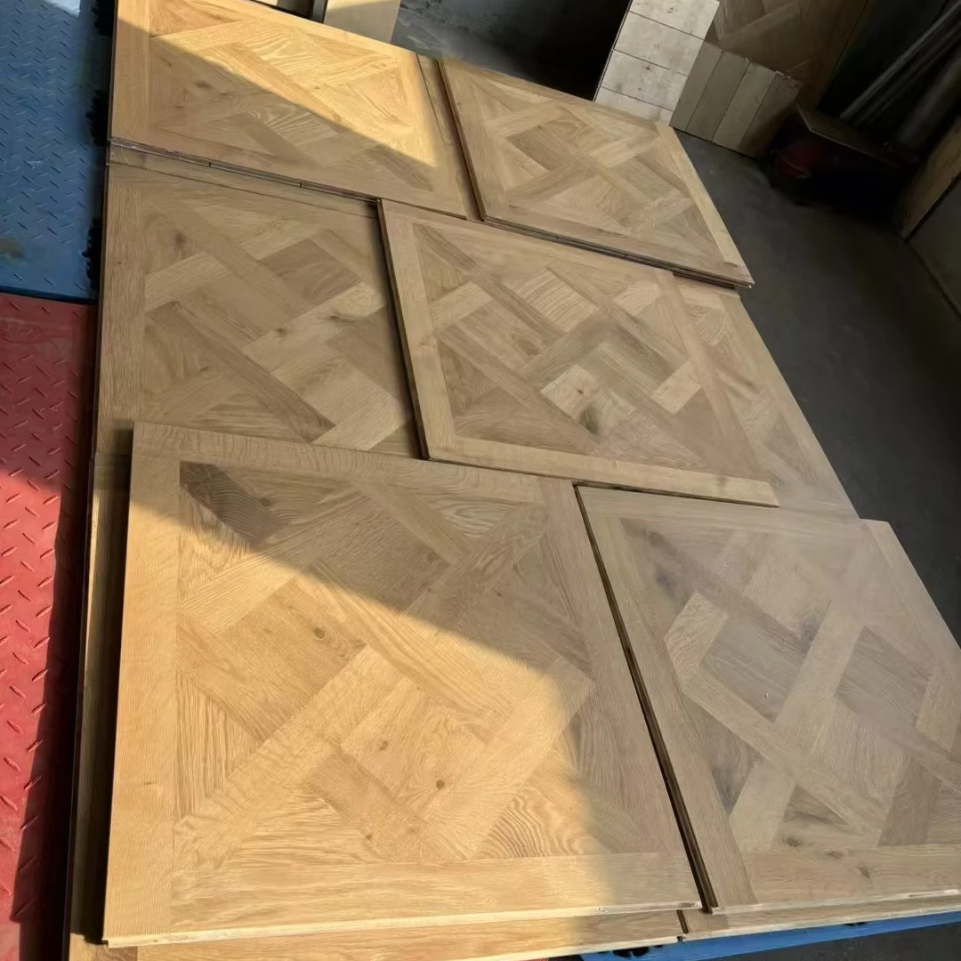 نسخة مخصصة الباركيه الأبيض البلوط الأرضيات الخشبية الصلبة الباركيه الخشبي الداخلي