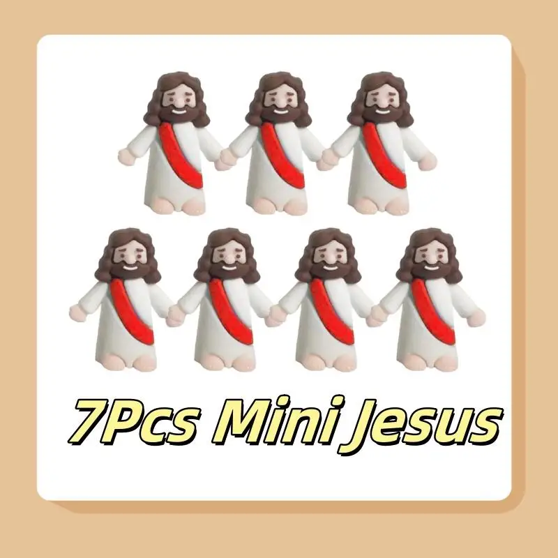 

7Pcs Easter Jesus Toys Easter Mini Jesus Figurines Decorative Multifunctional Party Favors Sunday School Craft Easter Ornament