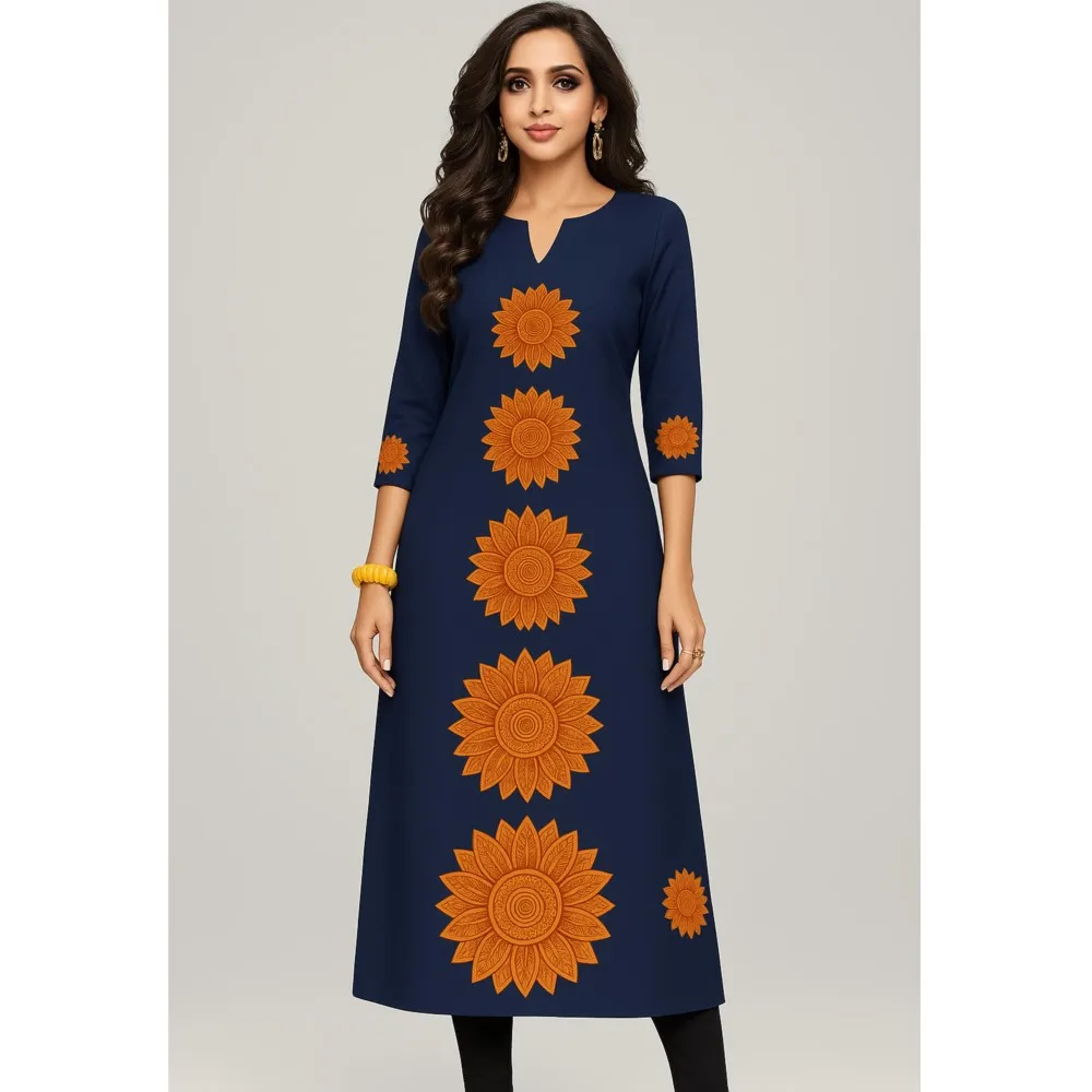 Abito musulmano 2026 Kurt da donna alla moda ed elegante a maniche lunghe tubo dritto casual girocollo modello colorato gonna nobile