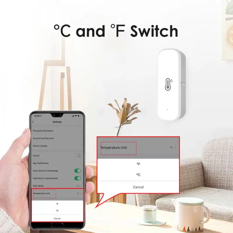 WiFi Tuya Temperature Humidity Sensor Smart Life APP Control Monitor Smart Home Work With Alexa Google Hub Required