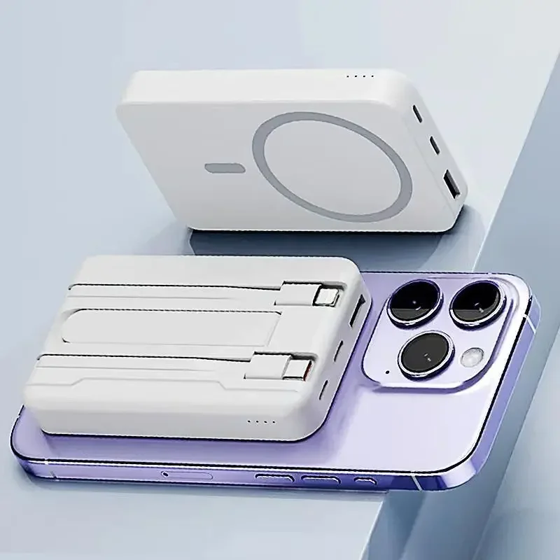 Para iPhone 12-17 Pro indispensável! Banco de potência magnético de 10000mAh: carga sem fio dobrável + display LED, silicone compacto!