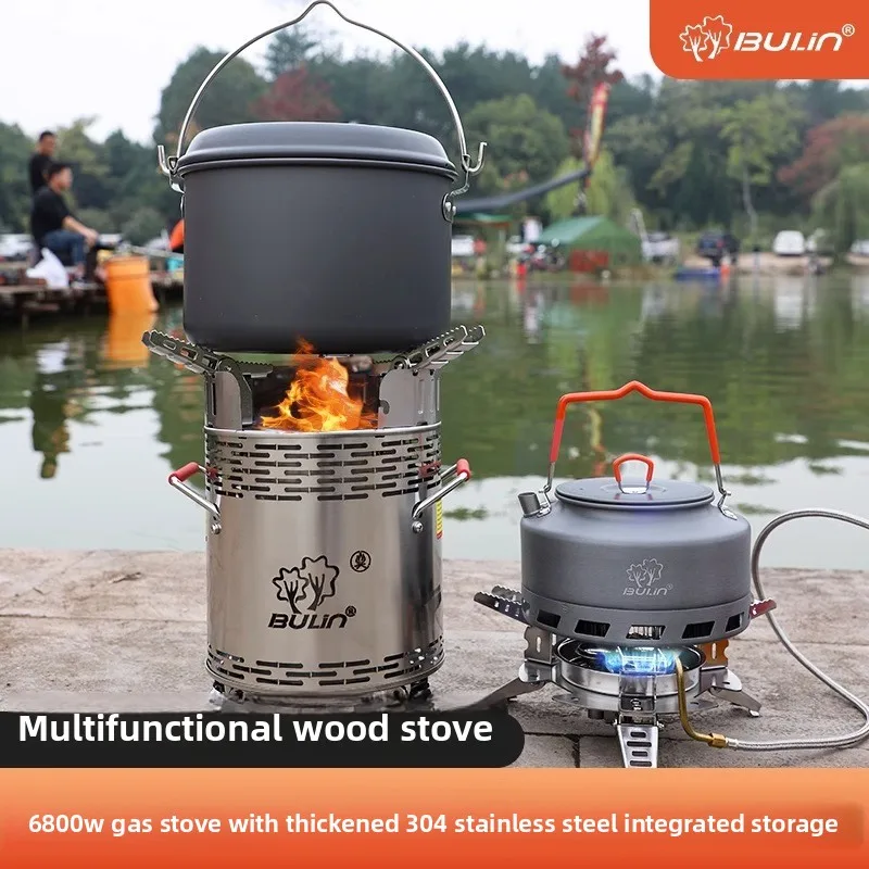 Q16 Portable Wood Burning Camping Stove Smokeless Outdoor Gasifier Stove with Optional Burner Insert