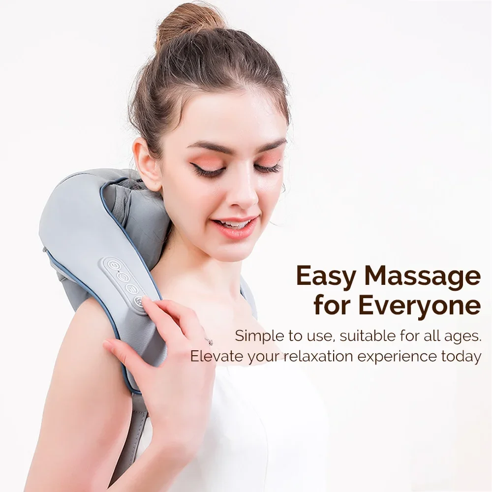 Foreverlily 26W Brushless Motor Neck And Shoulder Massager Wireless Shoulder And Back Kneading Massage Shawl Neck masajeador view 6