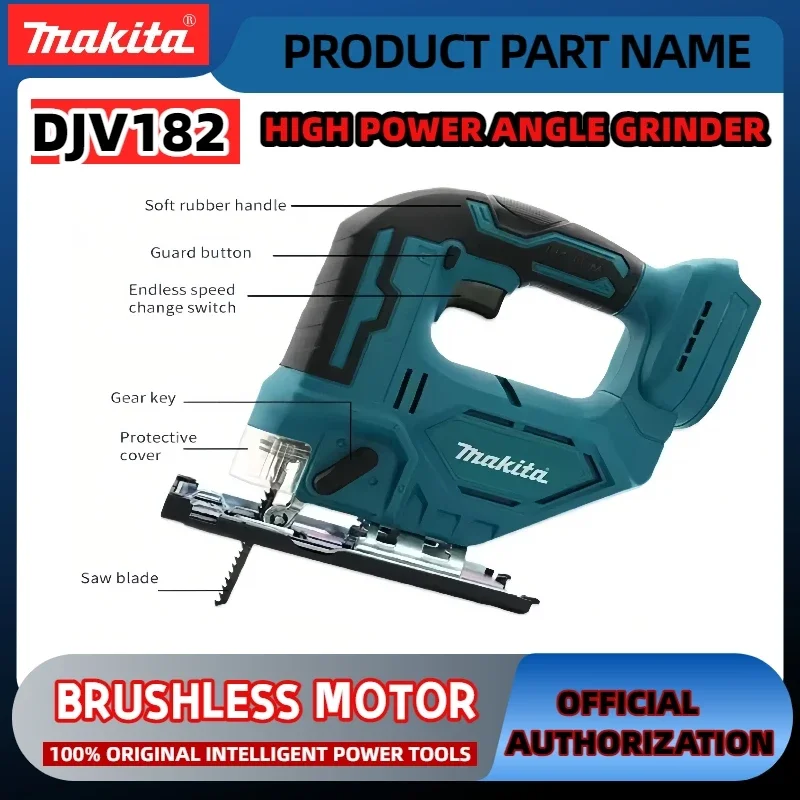 Power Tools Jigsaw - Makita DJV182 Cordless Jigsaw:18V,300W,0-2700rpm,Stroke,±45° Cutting Angle,For