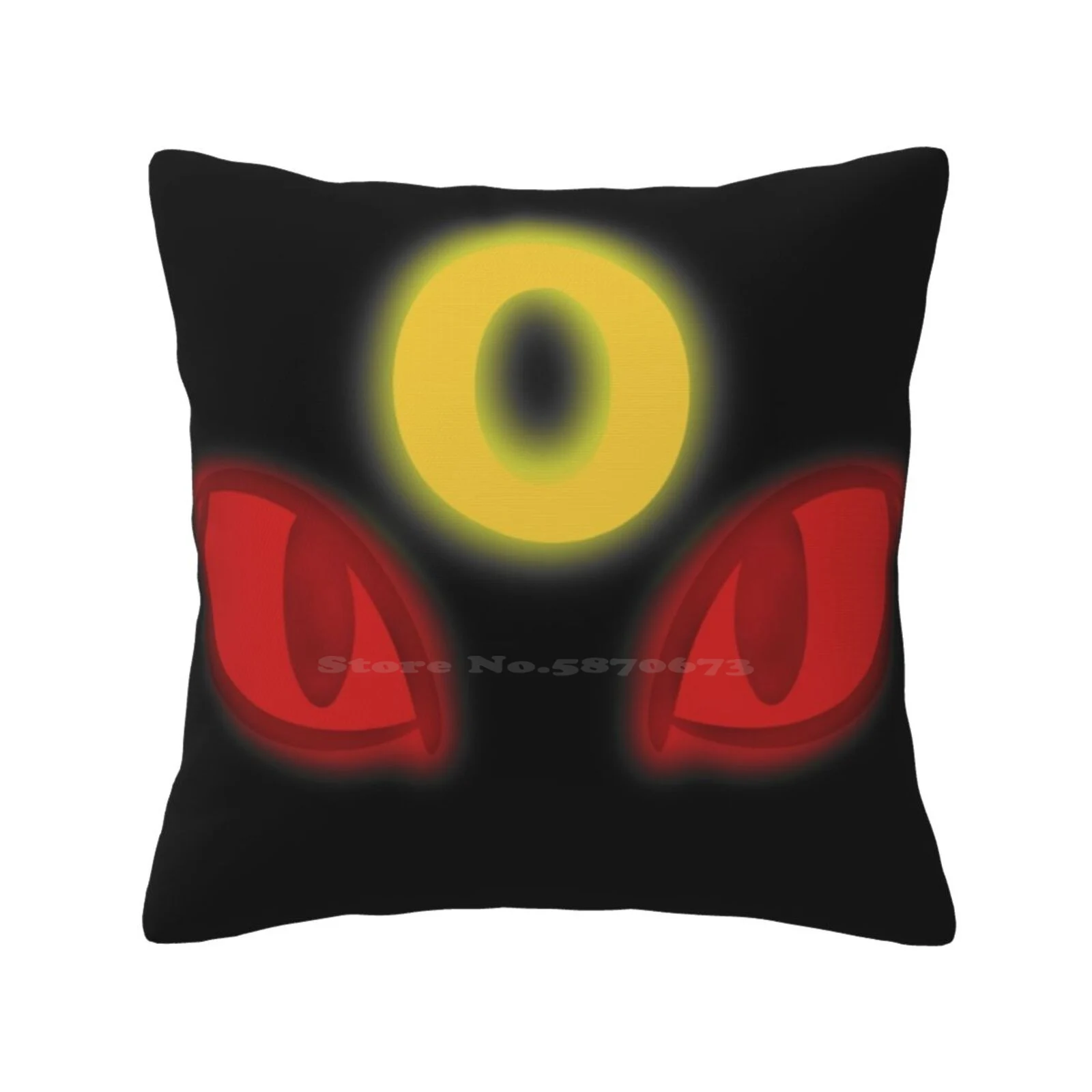 Night Watcher Throw Cushion Pillow Cover Glowing Eyes Dark