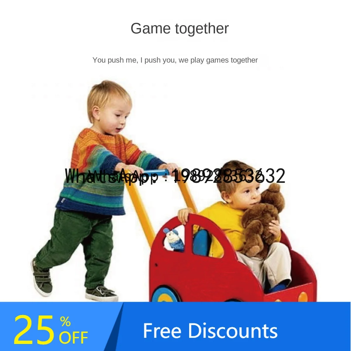 

AD Baby Solid Wood Walker Trolley Baby Children Walker