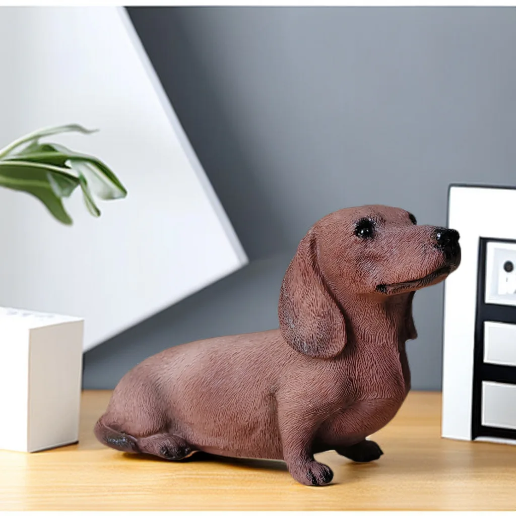 

Dachshund Dog Ornaments Creative Home Living Room Resin Crafts Tabletop Animal Decorations