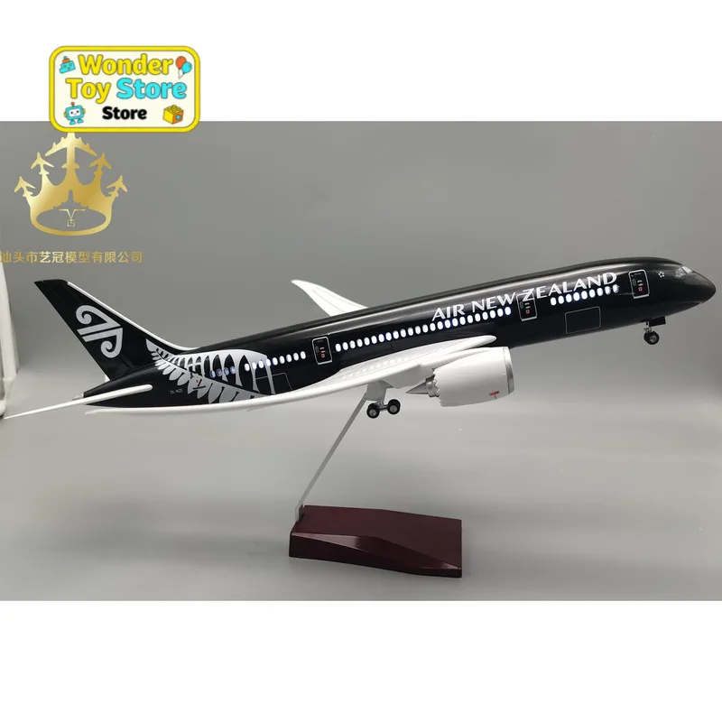

Airplane Model B787 Air New Zealand With LED Lights And Wheels Static Simulation Desktop Ornament For Aviation Collectors