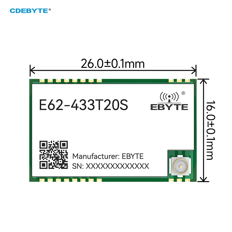 وحدة لاسلكية CDEBYTE E62 UART وحدة 433 ميجا هرتز دوبلكس كامل FHSS 30dBm لمسافات طويلة وحدة إرسال واستقبال لاسلكية #2