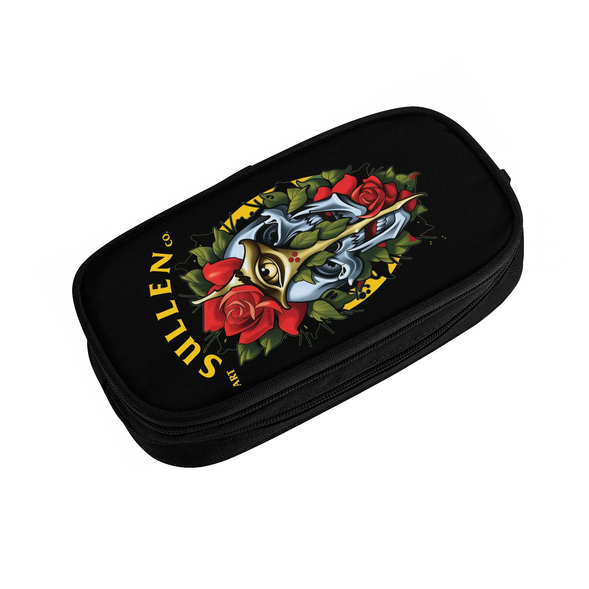 Cute Skull Sullen Golden Eye Pencil Case for Boys Girls Rock Band  Large Capacity Pen Box Bag School Accessories