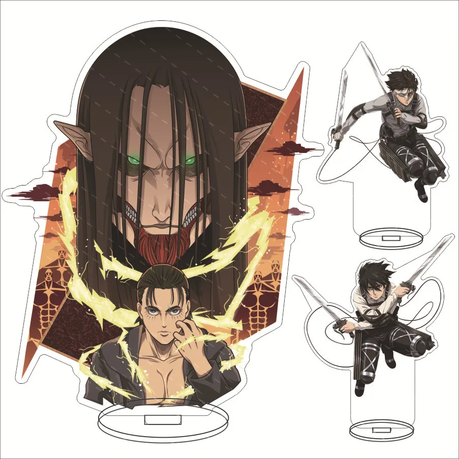 Anime Attack on Titan Eren Jaeger Levi Ackerman Cartoon Accessories Acrylic Standing Sign Stand Figure Indicative Board Xmas