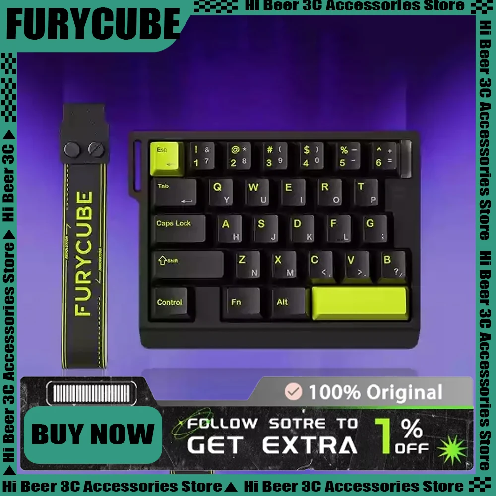 

FURYCUBE M30HE Hall Effect Gaming Keyboard FPS Split Keypad 0.1MS Latency Support 8kHz Polling Rate Web Driver Portable
