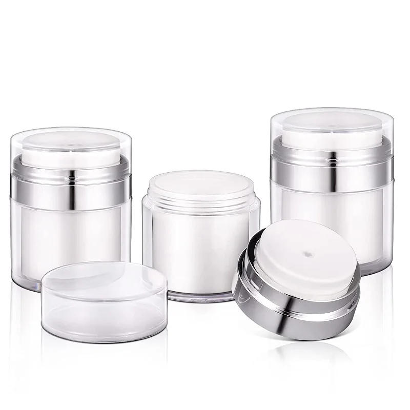 15/30/50G Lege Luchtloze Pomp Pot Navulbare Acryl Crème Fles Vacuüm Fles Draagbare Grootte Container Van Make-Up Lotion Cosmetische