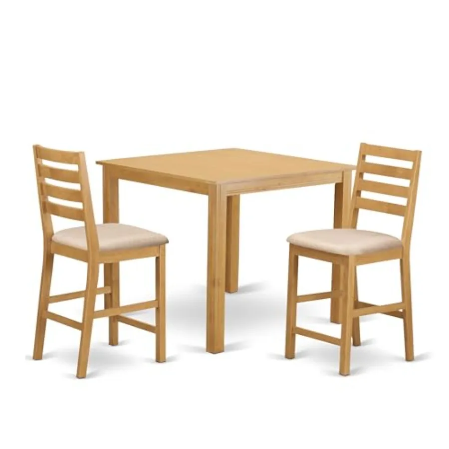 

Обеденный набор East West Furniture Cafe из 3 предметов со столешницей и 2 табуретками из дуба