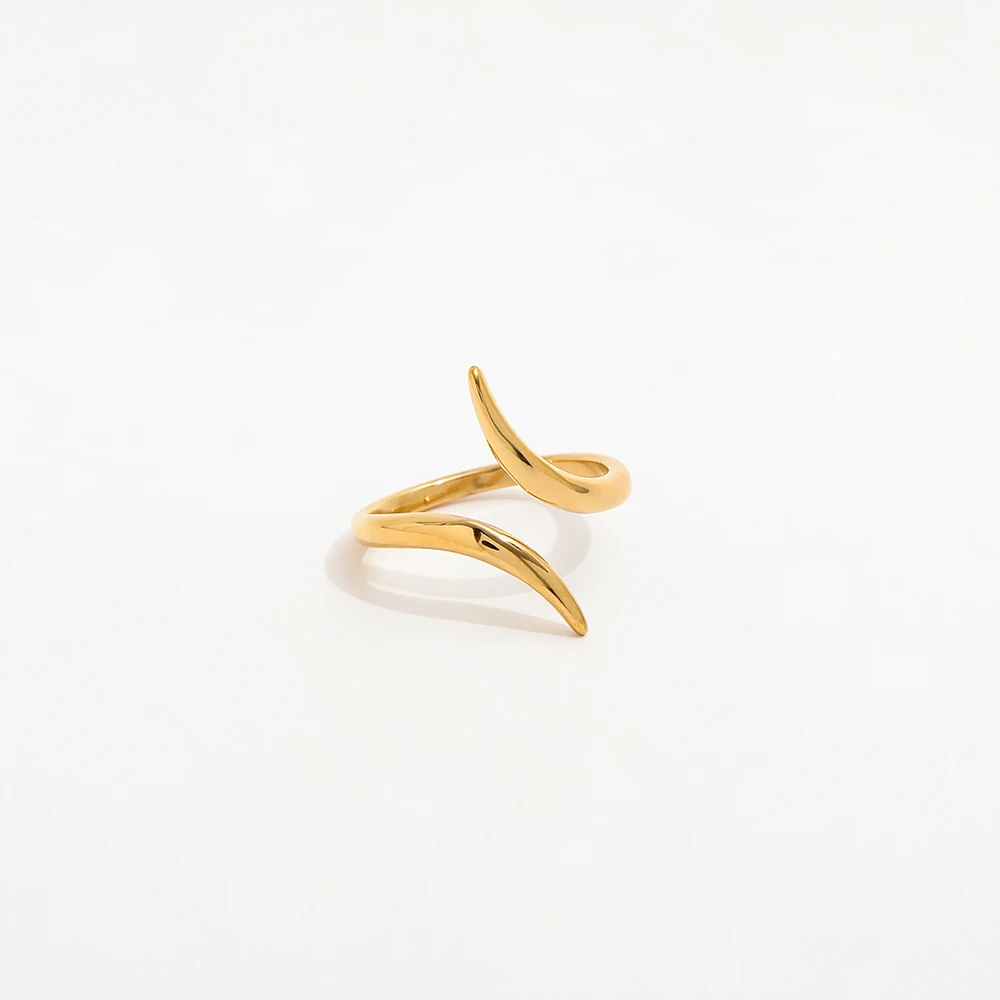 

Joolim Stainless Steel Jewelry Wholesale High End PVD Snakelike Index Finger Ring for Women