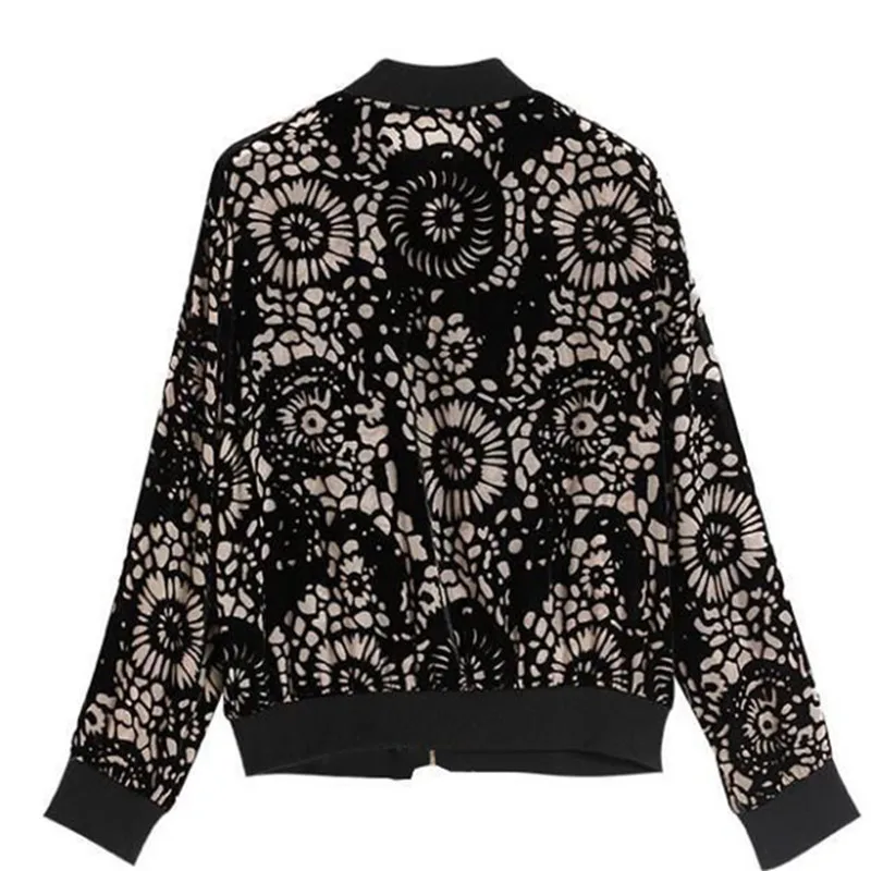 Size M-5XL Women Pleuche Jacket Spring Summer Thin Coat Cardigan Female Long Sleeve Tops Woman Perspective Clothes