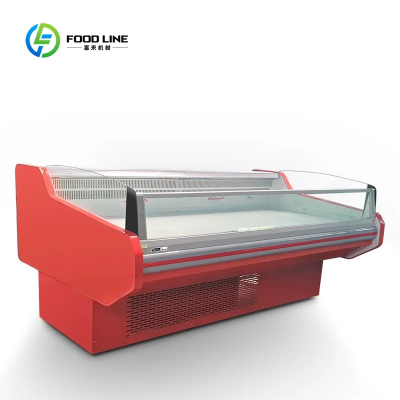 Custom Made  At Freezer Refrigeration Equipment Refrigerator Fish Ice Front Display Cases Meat Cooler Showcase