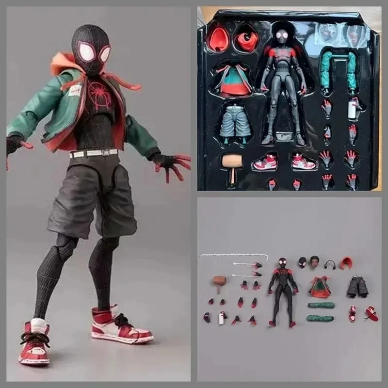 Spider-man Sentinel Sv Anime Figure Action In Stock Spider-verse Miles Morales Peni Parker Action Figurine Movable Doll Toy Gift