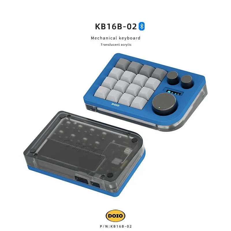 New Doio Kb16b-02 Designer 16 Keys Mechanical Keyboard Customization Bluetooth Dual Mode Wireless Hot-swap Xda Keycap Portable