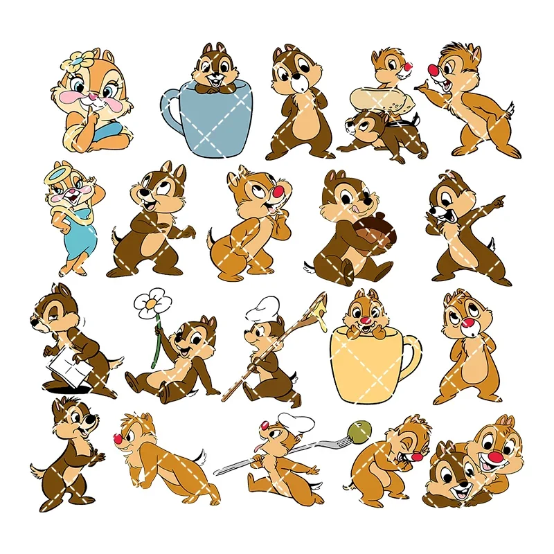 Novo chip e dale da disney ferro em adesivos de transferência de calor para roupas dtf pinted vinil apliques térmicos lavável camiseta decalque