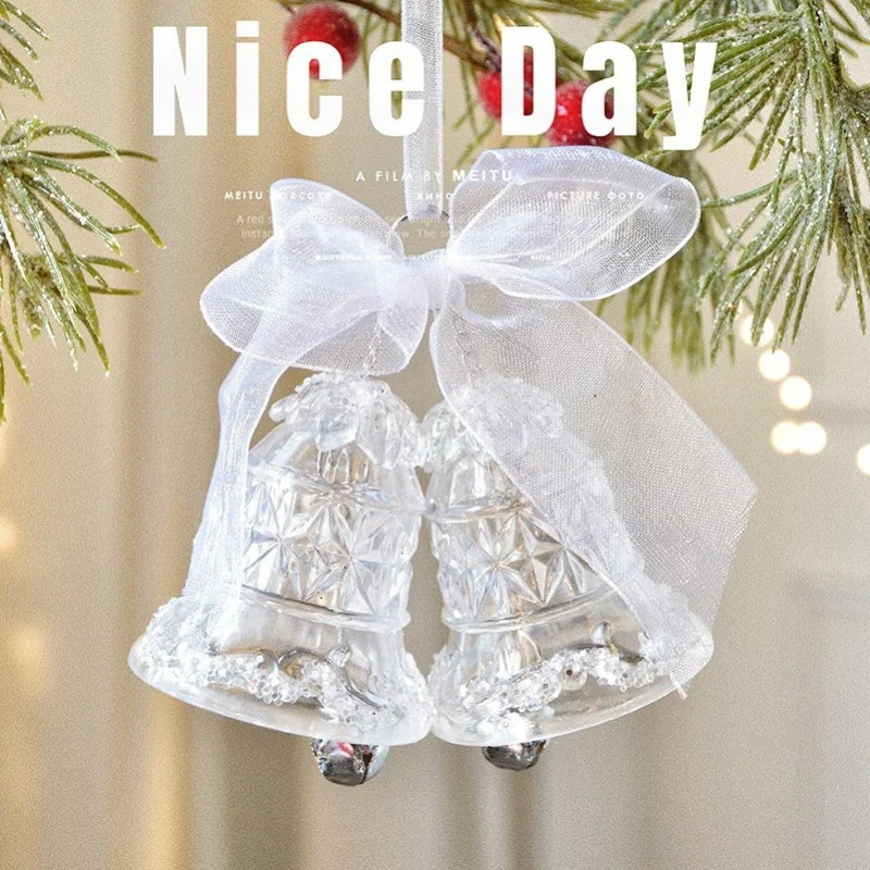 

Christmas tree ornaments,Crystal-like acrylic glitter transparent snowflake, hanging decorations, bell trinkets