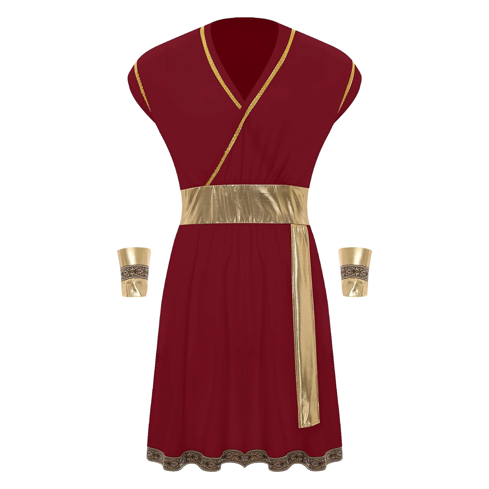 

Men's Ancient Greek Medieval Knights Warrior Role Play Performance Robe Dress Carnival Halloween Soldier Prince Cosplay Outfits