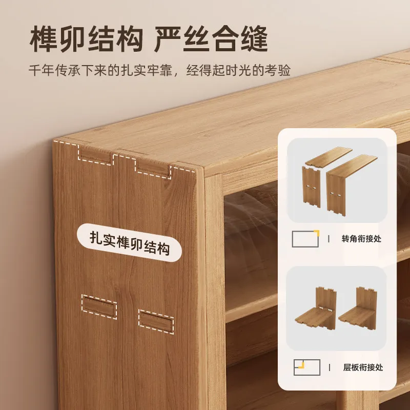 Bookcase Solid wood combination lattice cabinet Household integrated wall locker Shelf study display storage