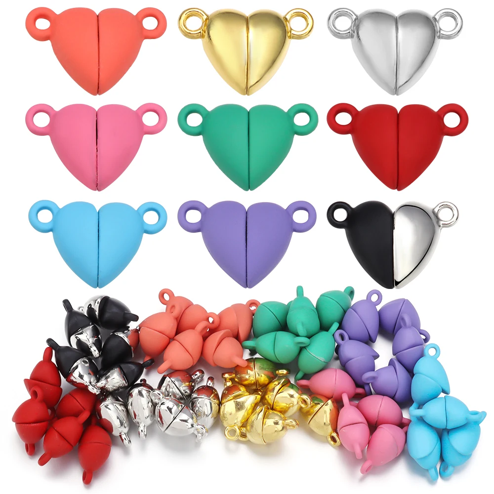 5pcs/Lot Love Heart Magnetic Clasps for Jewelry Making Magnetic Connected Clasps DIY Couple Bracelet Necklace Making Wholesale