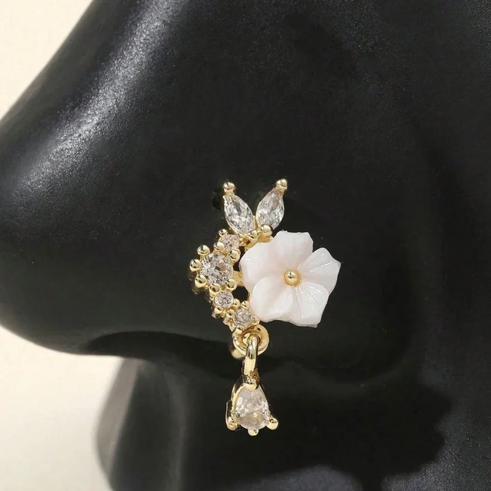 20G حلقات الأنف المتدلية، الفولاذ المقاوم للصدأ على شكل حرف L مجوهرات ثقب الأنف المتدلية، حلقات الأنف للنساء والرجال