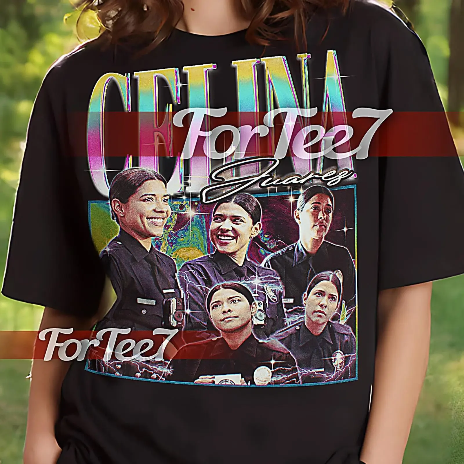 Camiseta Vintage Celina Juarez de los 90, Estilo Retro Casual para Fans de Series de TV, con Gráfico Lavado, Estilo Urbano y Transpirable