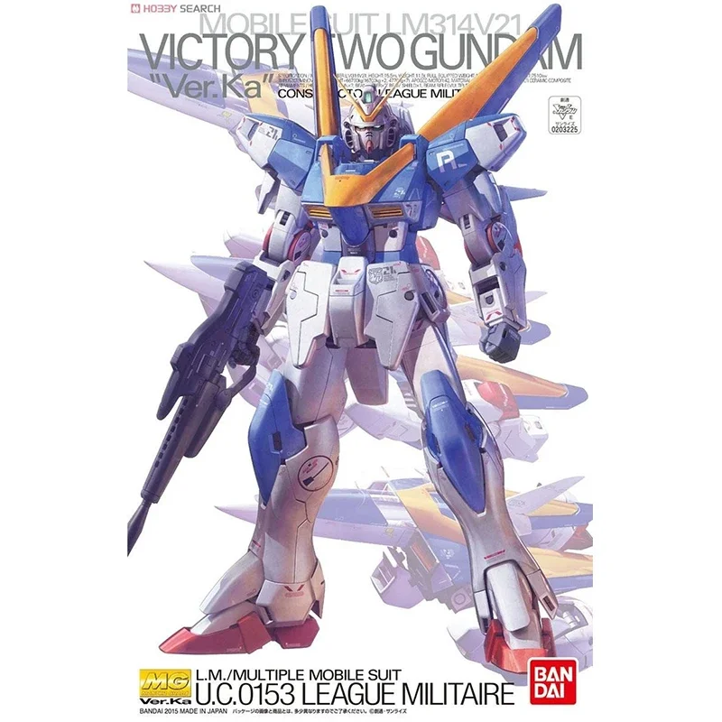 Bandai Genuine Gundam Model Kit Anime Figure MG V2 LM314V21 Victory 2 Collection Gunpla Anime Action Figure Toys for Children