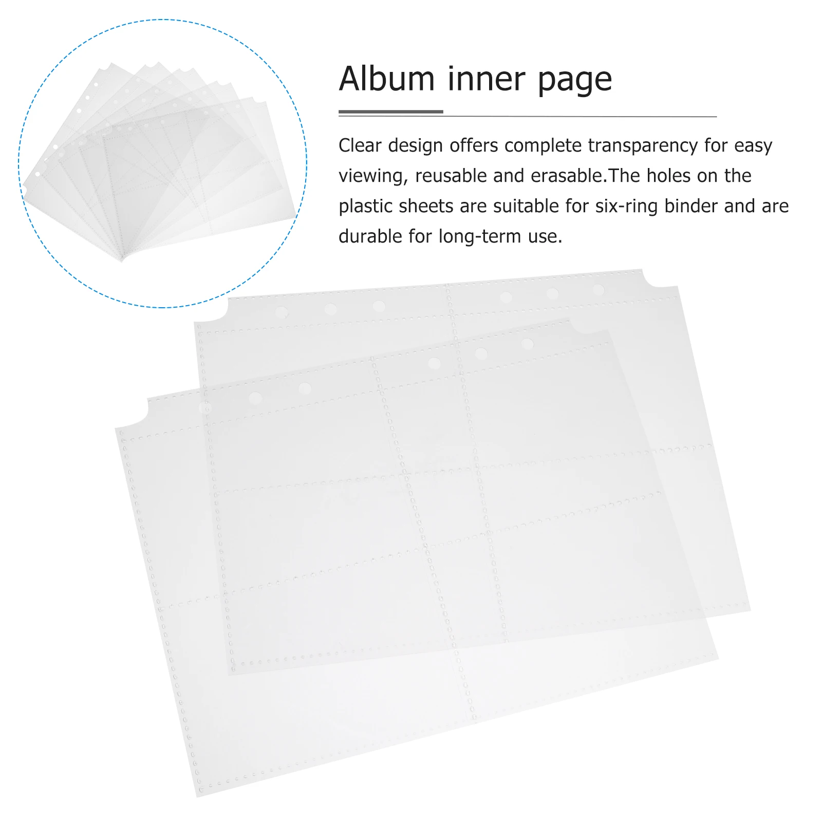 

30pcs Photo Sleeves Pages Protective Case for Album Recipe Postcard Clear Reusable Erasable Long Service Life