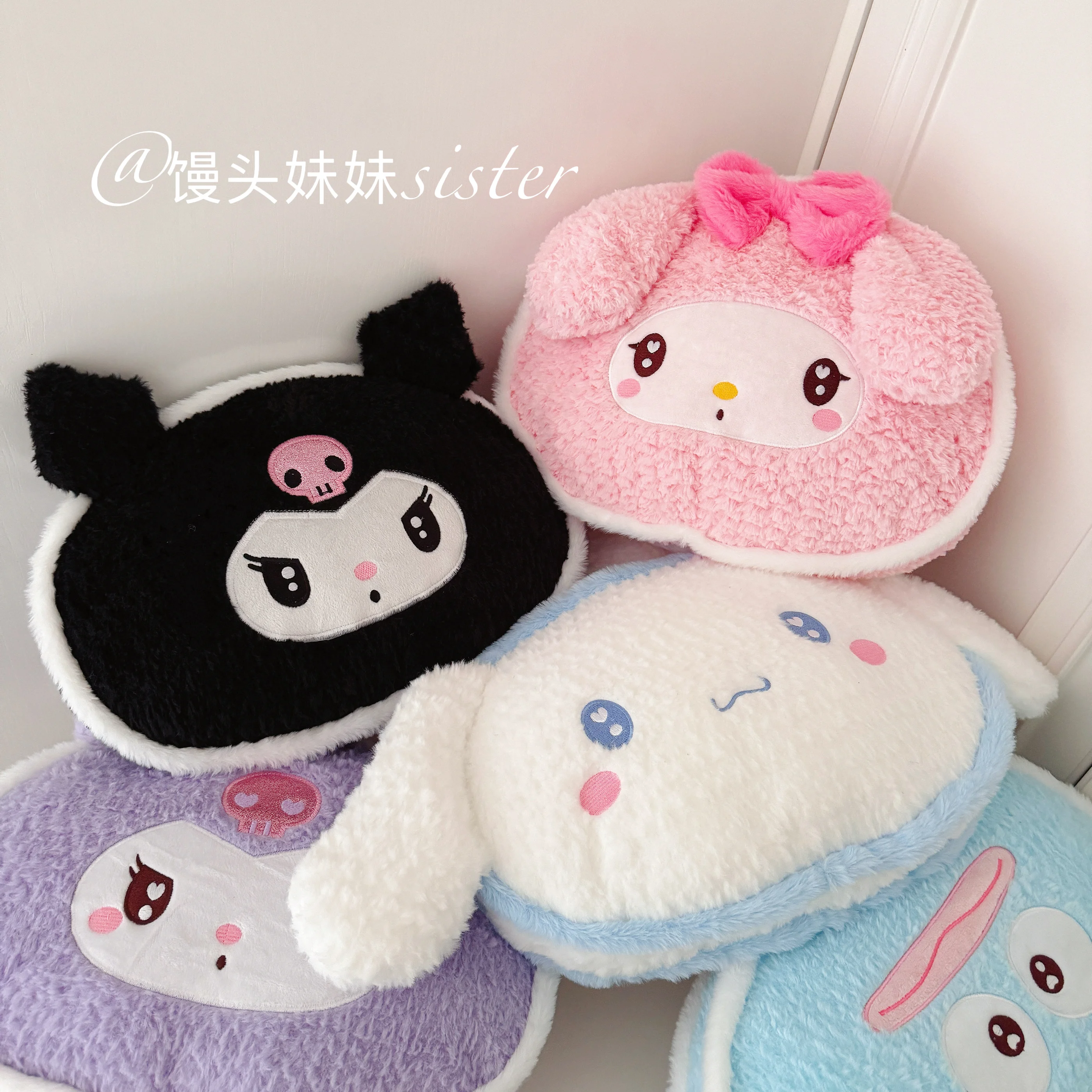 Sanrio Hello Kitty Plushies muñeca Kuromi Cinnamoroll My Melody almohada Hangyodon juguete de peluche sofá cama cojín trasero regalos de navidad