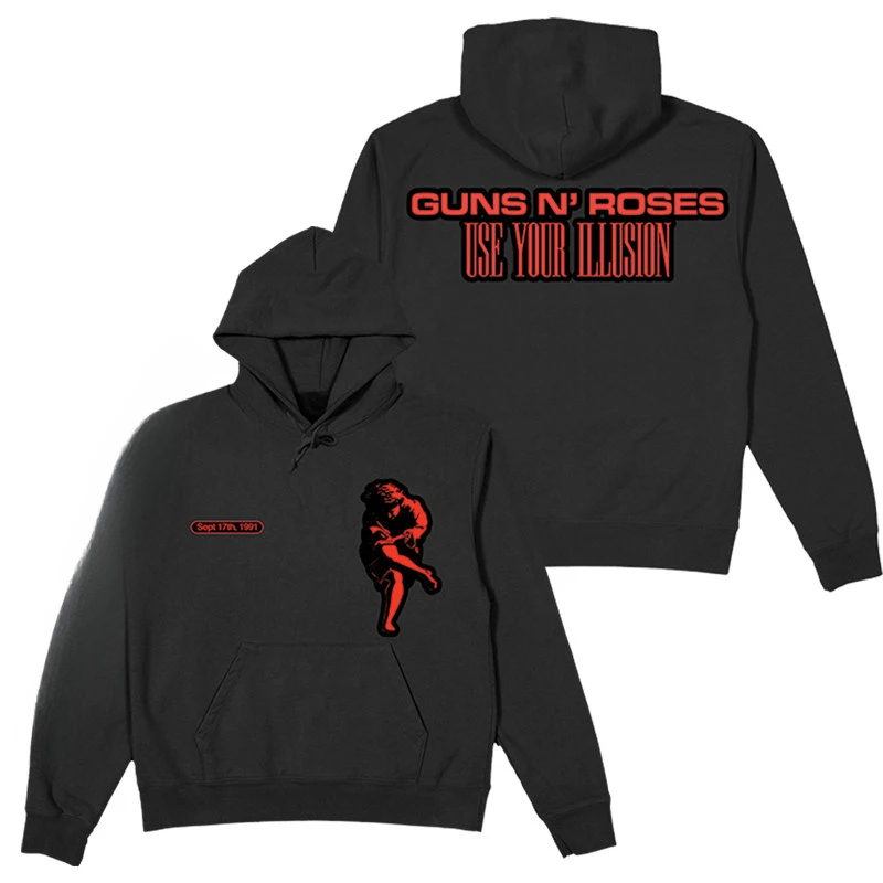 

Толстовка унисекс GUNS N'ROSE с капюшоном в стиле ретро, модная, повседневная, свободного кроя, с принтом Gun Flower Band, 2026