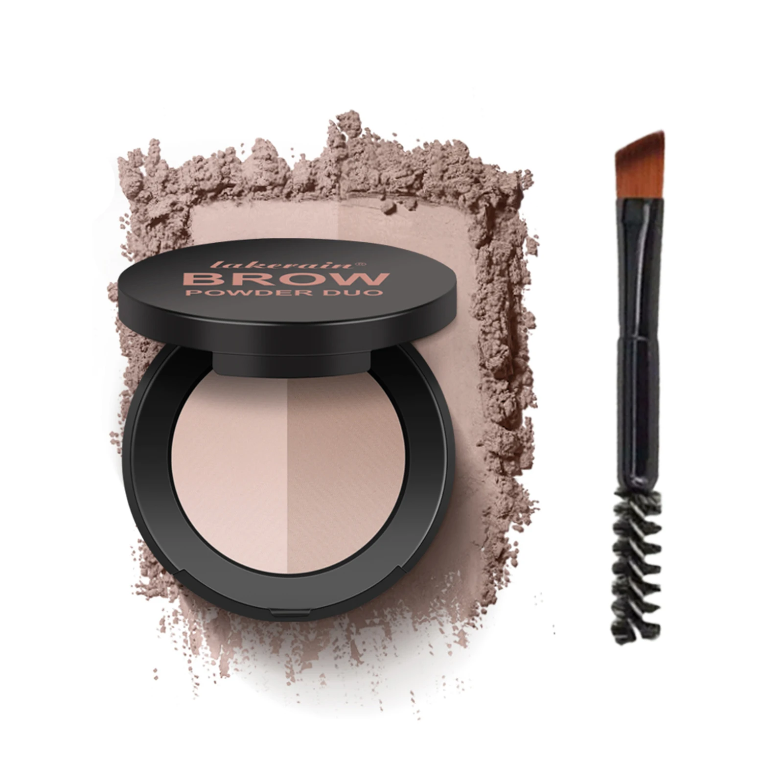 방수 2색 전문가용 눈썹 파우더 팔레트 메이크업 블랙 브라운 지속력 있는 아이섀도우 눈썹 팔레트 눈썹 브러시 포함