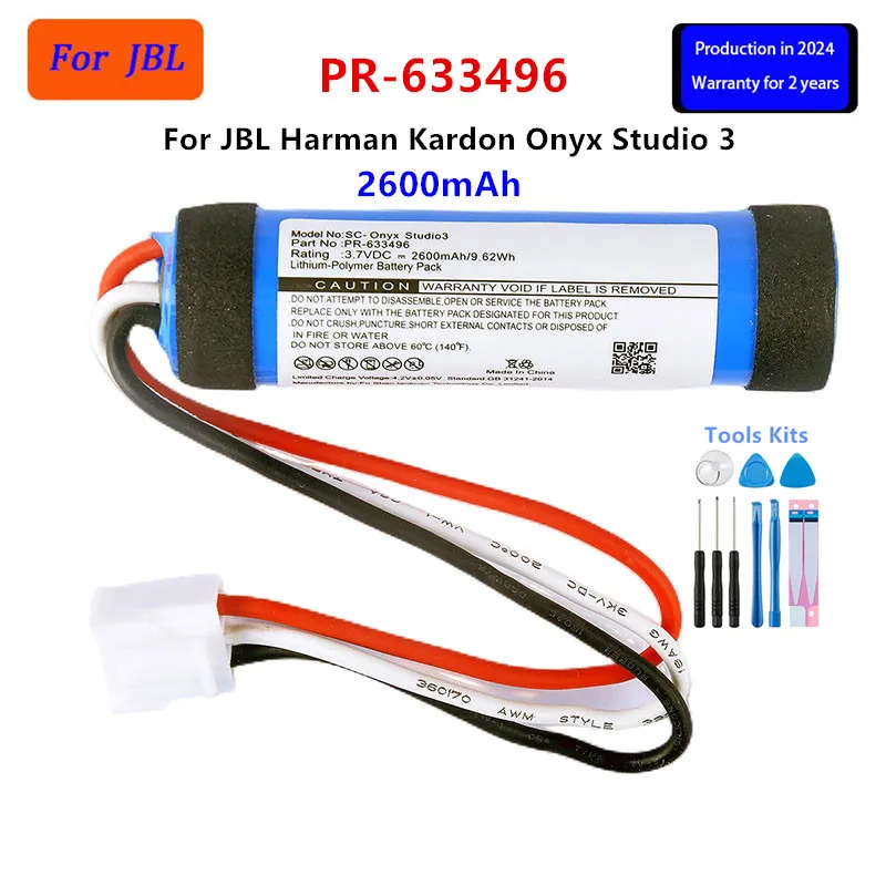 

Original PR-633496 2600mAh For JBL Harman Kardon Onyx Studio 3/Studio3 Bluetooth Wireless Speaker Replacement Battery +Tools.