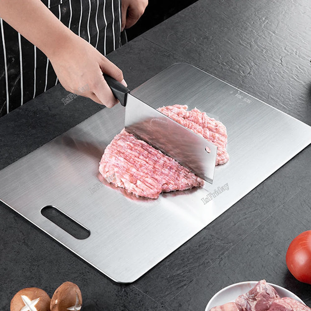 Thickened Stainless Steel Cutting Board Multi-Function Antibacterial mildew-proof Rectangular Chopping Board Home Kitchen Tools