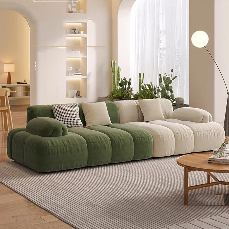 Lounge Comfortable Living Room Sofas Puff Soft Lazy Relaxing Minimalist Sofa Elegant Modern Canape Salon Patio Furniture