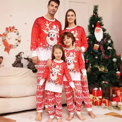 Christmas Soft Pajamas Family Matching Outfits Print Sleepwear Set Mom Daughter Dad Son Baby Look Matching Clothing Xmas Pajamas