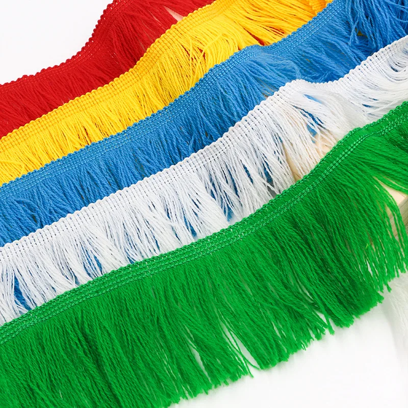 1M Blue Red Yellow Red Polyester Trimming Fringes Tassel Lace DIY Clothing Accessories Clothes Pillow Home Decoration 7cm Width