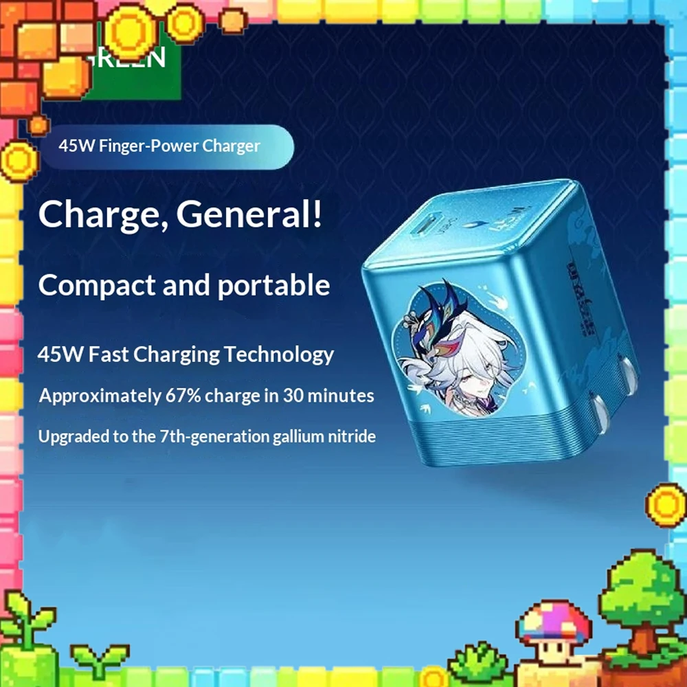 UGREEN Honkai Star Rail Yao Guang X840 45W USB-C GaN Fast Charging Charger Portable Compact Travel Foldable Plug Wall Charger