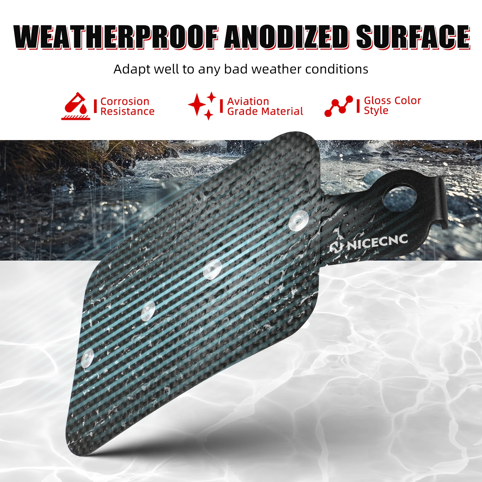 TRX450 المكربن الحرارة درع لهوندا TRX450R 2006-2009 TRX450ER 2009-2014 ألياف الكربون و T6-6061 الألومنيوم ATV الملحقات #3