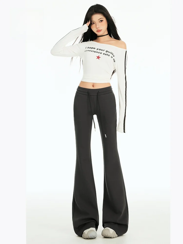 Spodnie do jogi Lulu z wysokim stanem, wyszczuplające, damskie spodnie codzienne ze sznurkiem, ocieplane, jesienno-zimowe, modne, plus size