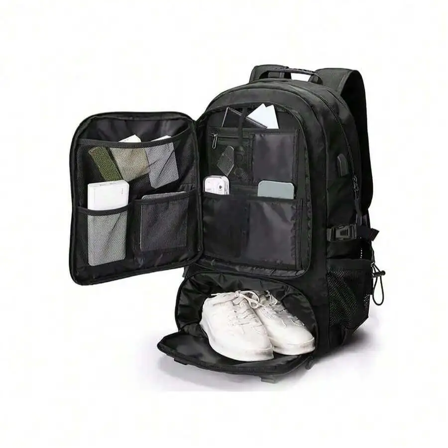 80L Men's Outdoor Mountaineering Travel Backpack, Sports Camping Hiking Large Capacity Backpack with Shoe Compartment Pocket