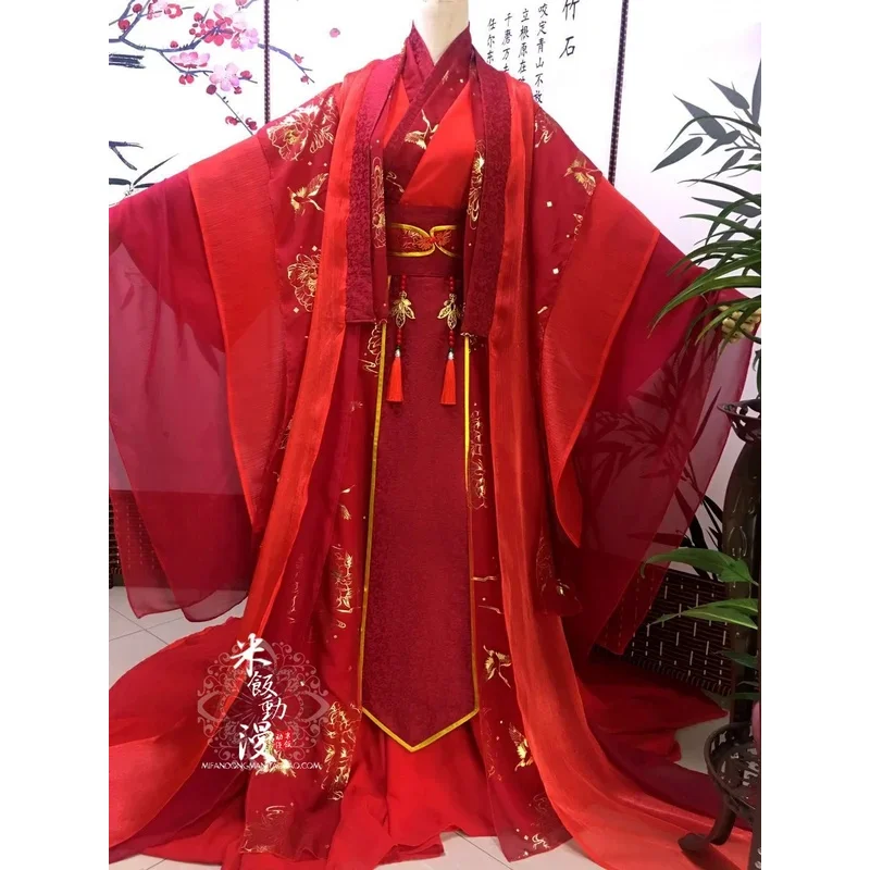 Anime Mo Dao To Shi Wei Wuxian Cosplay Costume Xie Lian Costums Chinese Traditional Women Hanfu Red Wedding Dress Full Set