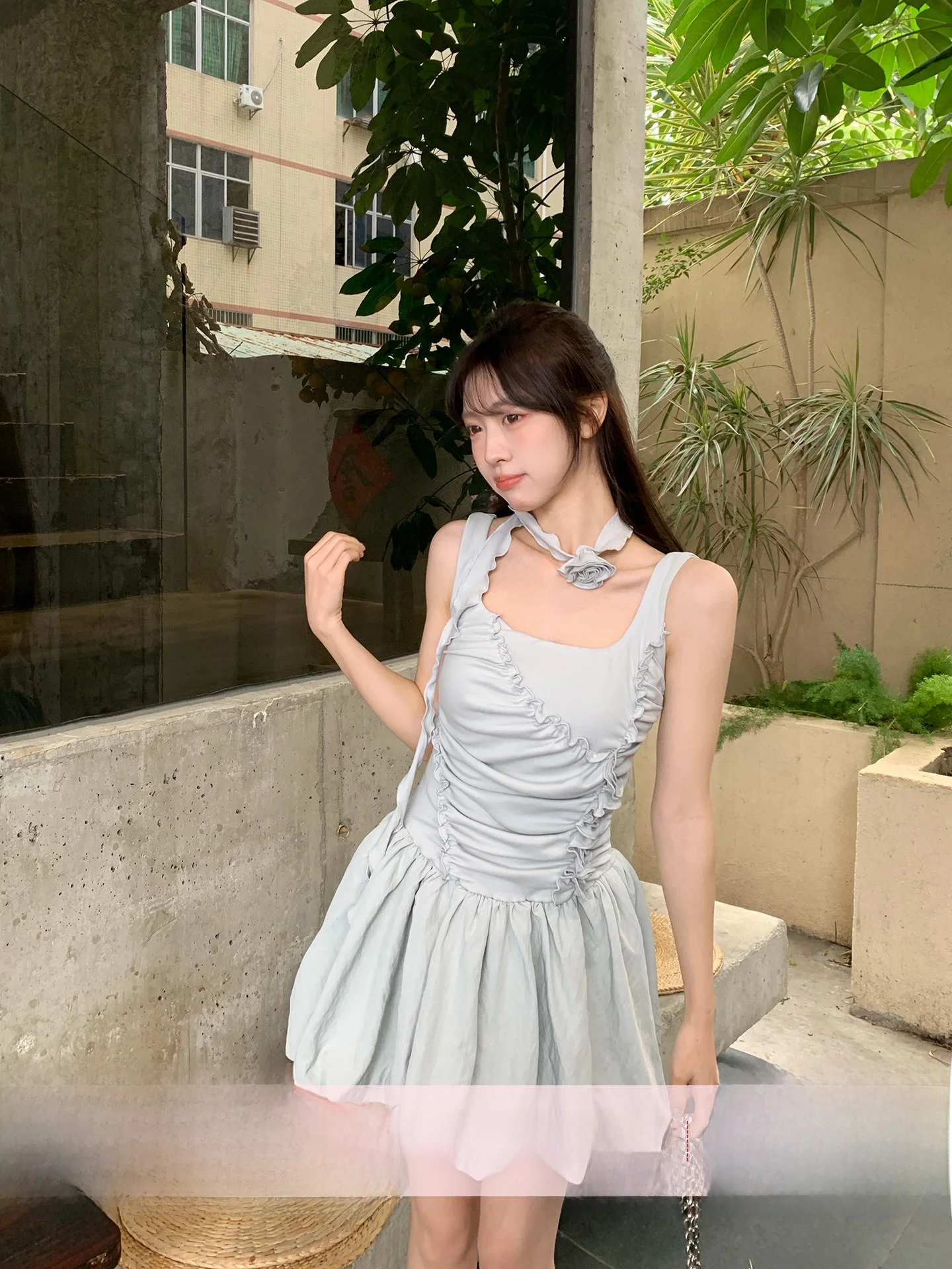 

Morning Bloom Ballet Style Dress Women's Summer Beautiful Waist-Cinched Strapless Gown Soft Comfortable A-Line Skirt