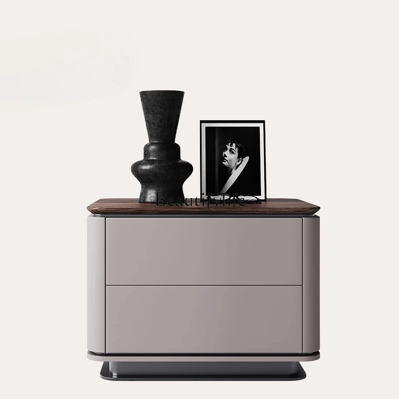 

Light Luxury Bedside Cabinet High-End Natural Luxury Stone Bedside Storage Cabinet